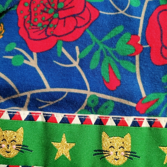 Matilda Jane Make Believe Tunic Blouse Woven Cats Floral Peasant Hippie Tunic - Picture 5 of 7